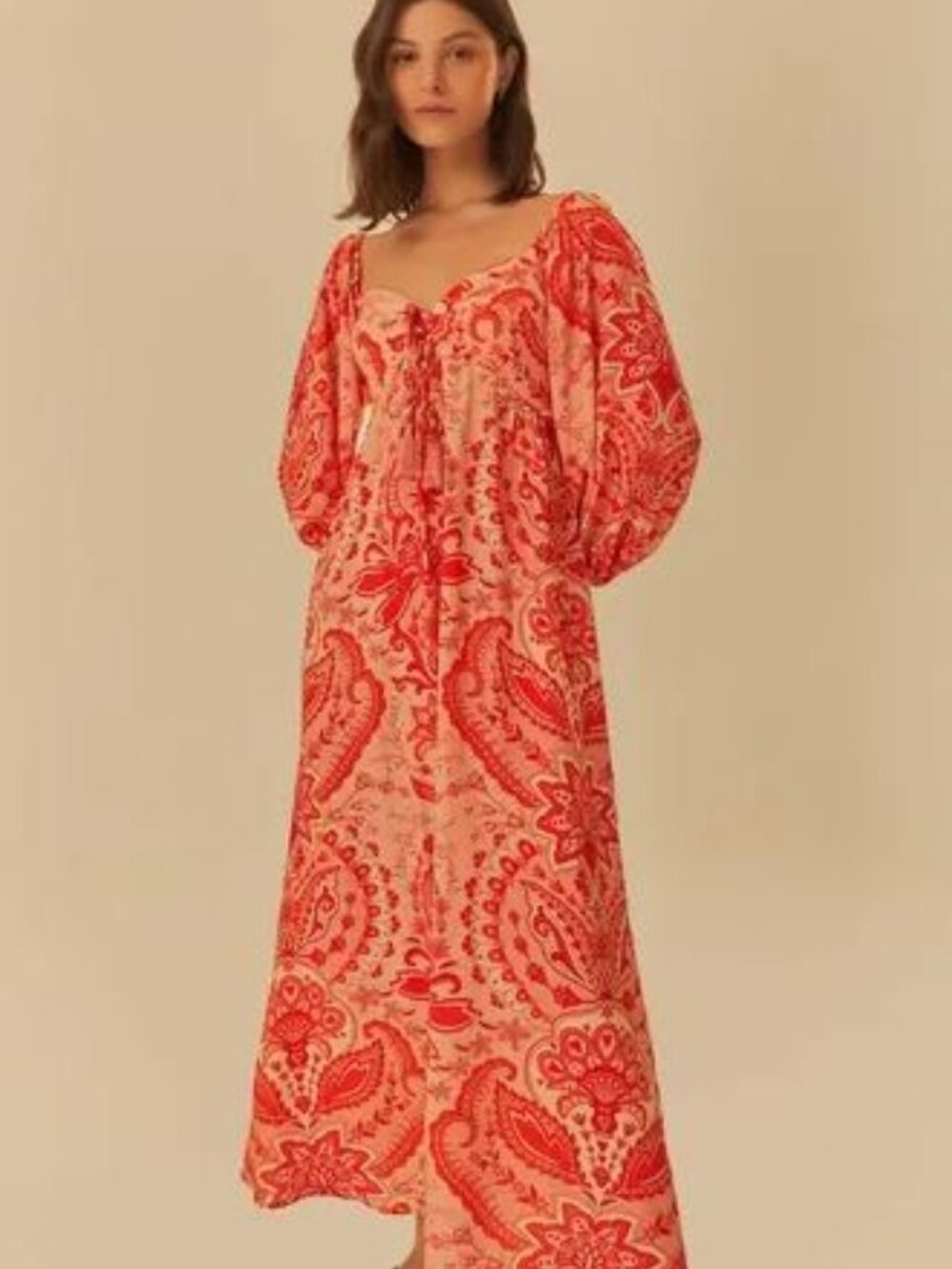 Stunning FARM Rio Red Jaipur Maxi Dress sz S NWT - Brazil Line Exclusive!!!